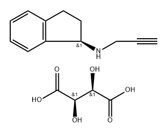 (1R)-(+)-N-prop-2-yn-1-ylindan-1-amine (2R,3R)-2,3-dihydroxybutanedioate (2:1) 结构式