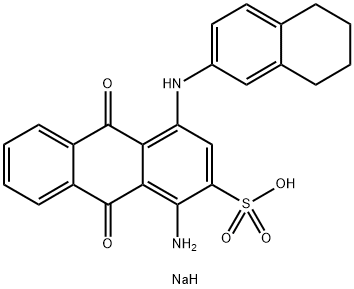 2-Anthracenesulfonic acid, 1-amino-9,10-dihydro-9,10-dioxo-4-[(5,6,7,8-tetrahydro-2-naphthalenyl)amino]-, sodium salt (1:1) Structure