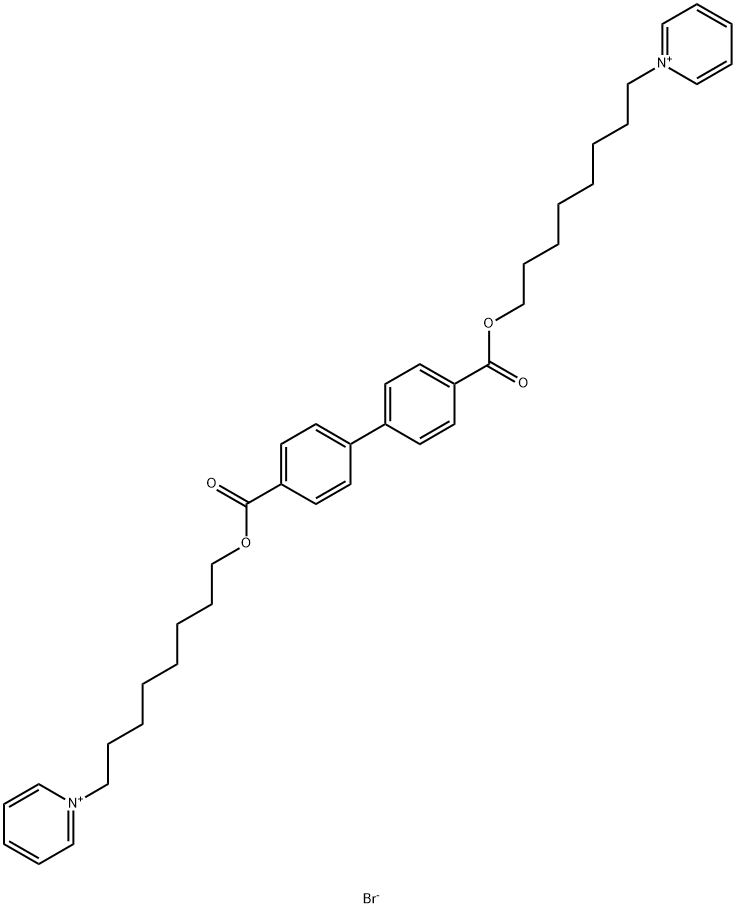 Pyridinium, 1,1'-[[1,1'-biphenyl]-4,4'-diylbis(carbonyloxy-8,1-octanediyl)]bis-, bromid 结构式