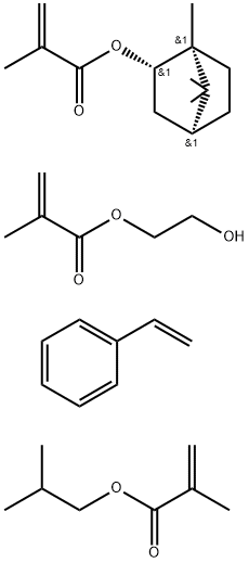 2-Propenoicacid,2-methyl-,2-hydroxyethylester,polymerwithethenylbenzene,2-methylpropyl2-methyl-2-propenoateandrel-(1R,2R,4R)-1,7,7-trimethylbicyclo[2.2.1]hept-2-yl2-methyl-2-propenoate Structure