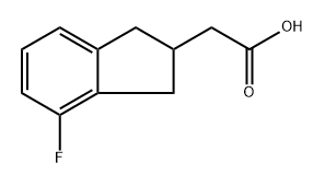 2-(4-fluoro-2,3-dihydro-1H-inden-2-yl)acetic acid 化学構造式