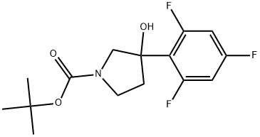 1,1-Dimethylethyl 3-hydroxy-3-(2,4,6-trifluorophenyl)-1-pyrrolidinecarboxylate Struktur