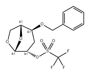 .beta.-D-arabino-Hexopyranose, 1,6-anhydro-3-deoxy-4-O-(phenylmethyl)-, trifluoromethanesulfonate,136759-91-6,结构式