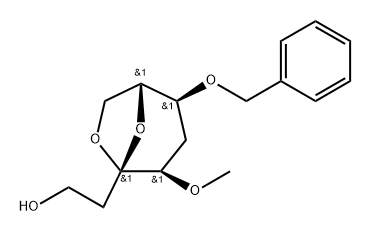 .beta.-D-ribo-3-Octulopyranose, 3,8-anhydro-2,5-dideoxy-4-O-methyl-6-O-(phenylmethyl)- Struktur