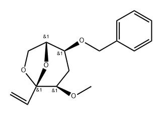 .beta.-D-ribo-Oct-1-en-3-ulopyranose, 3,8-anhydro-1,2,5-trideoxy-4-O-methyl-6-O-(phenylmethyl)- 结构式