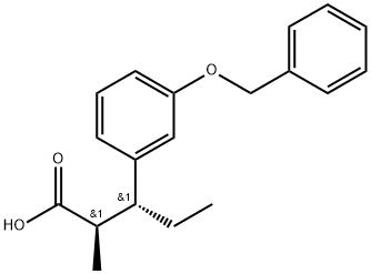 (2R,3R)-3-(3-(Benzyloxy)phenyl-2-methylpentanoic acid Structure