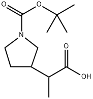 3-Pyrrolidineacetic acid, 1-[(1,1-dimethylethoxy)carbonyl]-α-methyl- 化学構造式