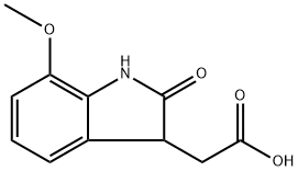 2-(7-methoxy-2-oxo-2,3-dihydro-1H-indol-3-yl)acetic acid,1368757-17-8,结构式