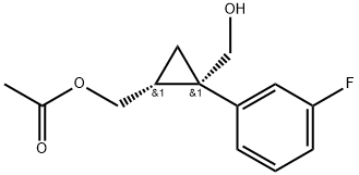 ((1R,2S)-2-(3-氟苯基)-2-(羟甲基)环丙基)乙酸甲酯 结构式