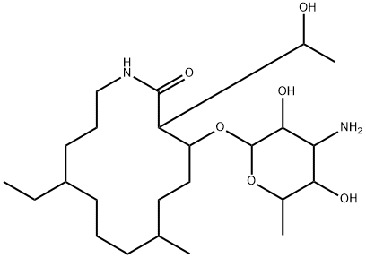 Azacyclotetradecan-2-one, 4-[(3-amino-3,6-dideoxy-α-L-talopyranosyl)oxy]-11-ethyl-3-(1-hydroxyethyl)-7-methyl- (9CI) Struktur