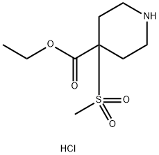 ethyl 4-methanesulfonylpiperidine-4-carboxylate hydrochloride 结构式