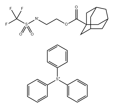 Sulfonium, triphenyl-, salt with 2-[[(trifluoromethyl)sulfonyl]amino]ethyl tricyclo[3.3.1.13,7]decane-1-carboxylate (1:1) Structure