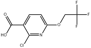 2-Chloro-6-(2,2,2-trifluoroethoxy)-3-pyridinecarboxylic acid Struktur