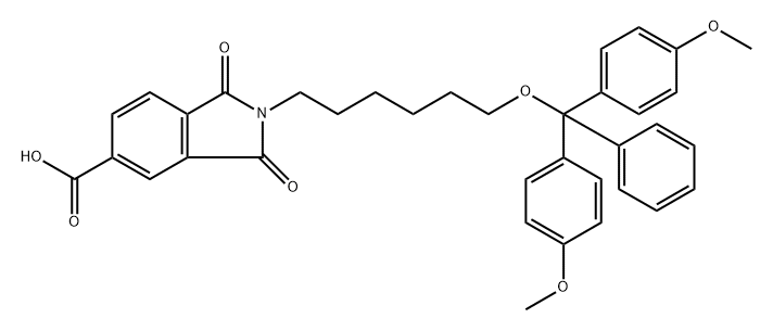 1H-Isoindole-5-carboxylic acid, 2-[6-[bis(4-methoxyphenyl)phenylmethoxy]hexyl]-2,3-dihydro-1,3-dioxo- Struktur