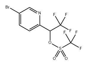 trifluoro-methanesulfonic acid 1-(5-bromo-pyridin-2-yl)-2,2,2-trifluoro-ethyl ester 结构式