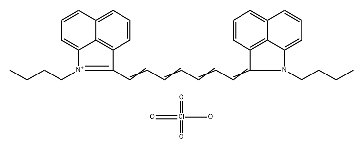 1-Butyl-2-[7-(1-butyl-1H-benz[cd]indol-2-ylidene)-1,3,5-heptatrien-1-yl]-benz[cd]indolium perchlorate (1:1) Structure