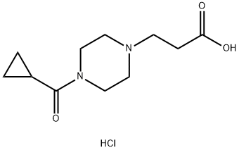 3-(4-(Cyclopropanecarbonyl)piperazin-1-yl)propanoic acid hydrochloride|3-(4-(环丙烷羰基)哌嗪-1-基)丙酸盐酸盐