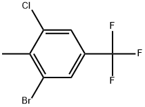 1-Bromo-3-chloro-2-methyl-5-(trifluoromethyl)benzene 结构式