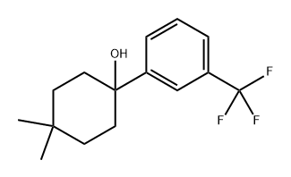 4,4-dimethyl-1-(3-(trifluoromethyl)phenyl)cyclohexanol 化学構造式