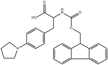 2-((((9H-芴-9-基)甲氧基)羰基)氨基)-3-(4-(吡咯烷-1-基)苯基)丙酸,1379835-32-1,结构式