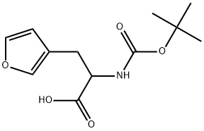 3-Furanpropanoic acid, α-[[(1,1-dimethylethoxy)carbonyl]amino]- Struktur