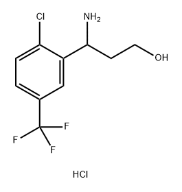 Benzenepropanol, γ-amino-2-chloro-5-(trifluoromethyl)-, hydrochloride (1:1) Structure