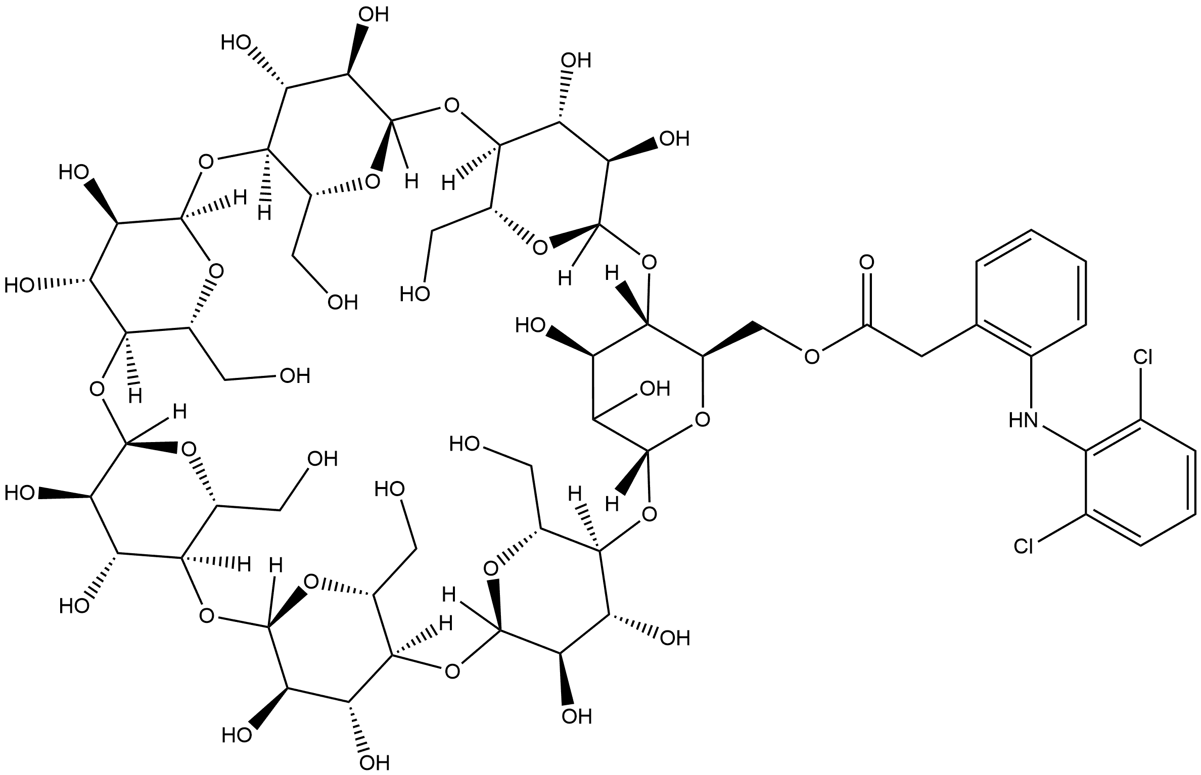 MONO-6-DICHLOFENAC-BETA-CD 结构式