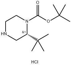 (R)-tert-butyl 2-tert-butylpiperazine-1-carboxylate HCl,1381958-53-7,结构式