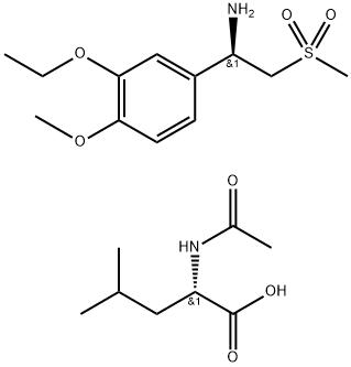 (R)-1-(3-乙氧基-4-甲氧基苯基)-2-(甲基磺酰基)乙胺 N-乙酰基-L-亮氨酸盐, 1382429-55-1, 结构式