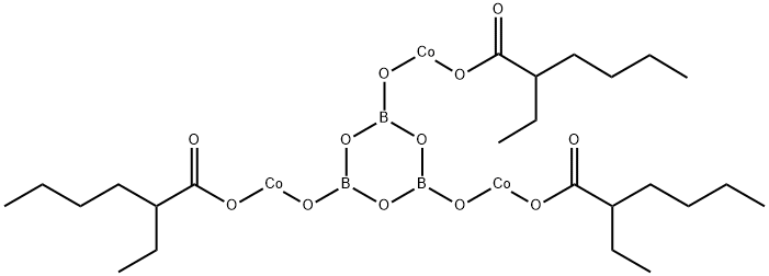 Cobalt,  tris(2-ethylhexanoato-O)[-mu-3-[tri--mu--oxotrioxotriborato(3-)]]tri-  (9CI) 化学構造式