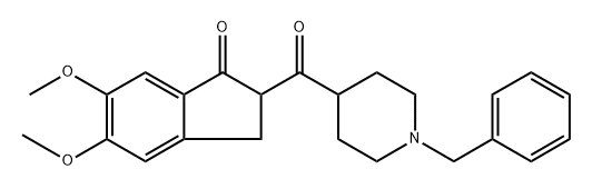 2-(1-Benzylpiperidine-4-carbonyl)-5,6-dimethoxy-2,3-dihydro-1H-inden-1-one Struktur