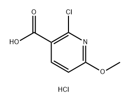 3-Pyridinecarboxylic acid, 2-chloro-6-methoxy-, hydrochloride (1:1) 化学構造式