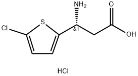 (R)-3-氨基-3-(5-氯噻吩-2-基)丙酸盐酸盐, 1384424-51-4, 结构式