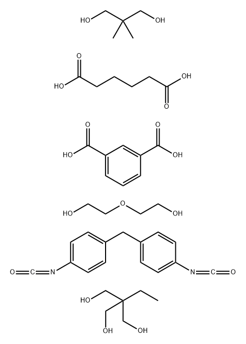 1,3-Benzenedicarboxylic acid, polymer with 2,2-dimethyl-1,3-propanediol, 2-ethyl-2-(hydroxymethyl)-1,3-propanediol, hexanedioic acid, 1,1-methylenebis4-isocyanatobenzene and 2,2-oxybisethanol 结构式