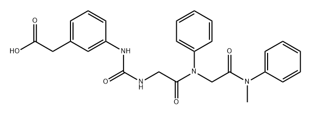 Benzeneacetic acid, 3-[[[[2-[[2-(methylphenylamino)-2-oxoethyl]phenylamino]-2-oxoethyl]amino]carbonyl]amino]- 化学構造式