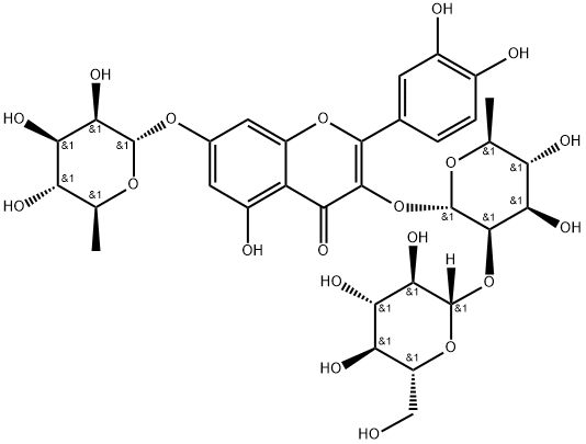 4H-1-Benzopyran-4-one, 3-[(6-deoxy-2-O-β-D-glucopyranosyl-α-L-mannopyranosyl)oxy]-7-[(6-deoxy-α-L-mannopyranosyl)oxy]-2-(3,4-dihydroxyphenyl)-5-hydroxy-|