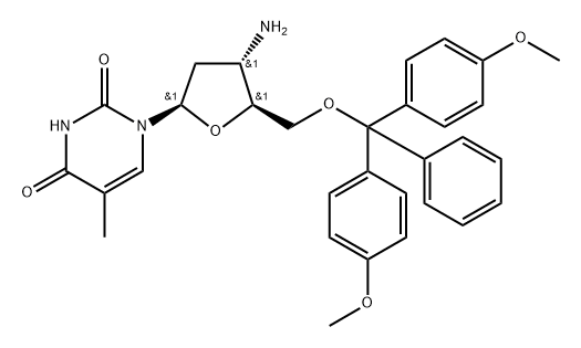 3'-Amino-3'-deoxy-5'-O-DMT-thymidine,139063-29-9,结构式