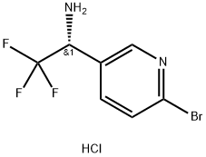 3-Pyridinemethanamine, 6-bromo-α-(trifluoromethyl)-, hydrochloride (1:1), (αR)- Structure