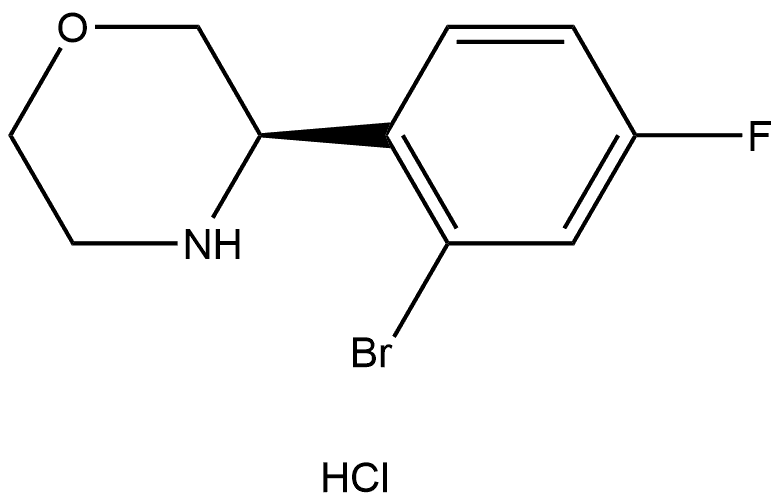 (R)-3-(2-bromo-4-fluorophenyl)morpholine hydrochloride Struktur