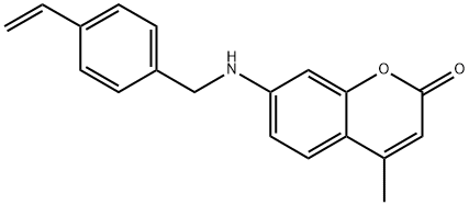 7-[[(4-Ethenylphenyl)methyl]amino]-4-methyl-2H-1-benzopyran-2-one 化学構造式