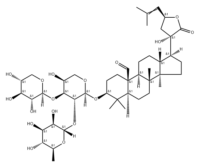 Dammar-24-en-21-oic acid, 3-[(O-6-deoxy-α-L-mannopyranosyl-(1→2)-O-[β-D-xylopyranosyl-(1→3)]-α-L-arabinopyranosyl)oxy]-20,23-dihydroxy-19-oxo-, γ-lactone, (3β,23S)-|21-酮基-绞股蓝皂苷 A