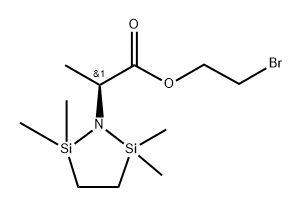1-Aza-2,5-disilacyclopentane-1-acetic  acid,  -alpha-,2,2,5,5-pentamethyl-,  2-bromoethyl  ester,  (S)-  (9CI) 结构式