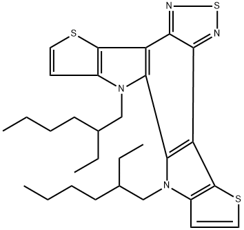 Dithieno[2',3':4,5]pyrrolo[3,2-e:2',3'-g][2,1,3]benzothiadiazole, 10,11-bis(2-ethylhexyl)-10,11-dihydro- Struktur