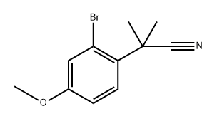 2-(2-bromo-4-methoxyphenyl)-2-methylpropanenitrile 化学構造式
