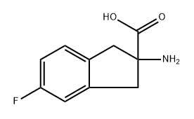 2-amino-5-fluoro-2,3-dihydro-1H-indene-2-carboxylic acid 化学構造式