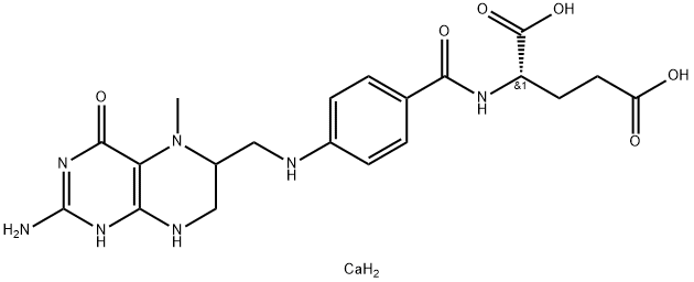 L-Glutamic acid, N-[4-[[(2-amino-1,4,5,6,7,8-hexahydro-5-methyl-4-oxo-6-pteridinyl)methyl]amino]benzoyl]-, calcium salt (9CI) Struktur