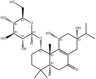 9(1H)-Phenanthrenone, 4-(β-D-glucopyranosyloxy)-2,3,4,4a,5,6,7,8,10,10a-decahydro-5,7-dihydroxy-1,1,4a-trimethyl-7-(1-methylethyl)-, (4S,4aS,5R,7R,10aS)-|内折香茶菜苷A