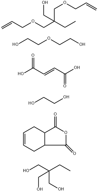 2-Butenedioic acid (E)-, polymer with 2,2-bis[(2-propenyloxy)methyl]-1-butanol, 1,2-ethanediol, 2-ethyl-2-(hydroxymethyl)-1,3-propanediol, 2,2'-oxybis[ethanol] and 3a,4,7,7a-tetrahydro-1,3-isobenzofurandione Structure