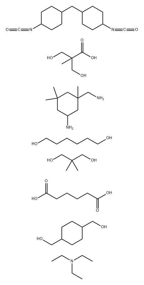 139682-55-6 Hexanedioic acid, polymer with 5-amino-1,3,3-trimethylcyclohexanemethanamine, 1,4-cyclohexanedimethanol, 2,2-dimethyl-1,3-propanediol, 1,6-hexanediol, 3-hydroxy-2-(hydroxymethyl)-2-methylpropanoic acid and 1,1'-methylenebis[4-isocyanatocyclohexane], compd