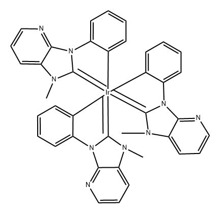 Iridium, tris[(1-methyl-1H-imidazo[4,5-b]pyridin-3(2H)-yl-2-ylidene)-1,2-phenylene]-, (OC-6-21)- 结构式